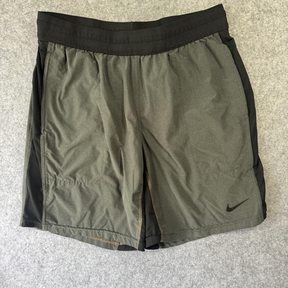 Nike Dri-FIT Standard Fit Athletic Shorts Large Olive Green Performance Mesh